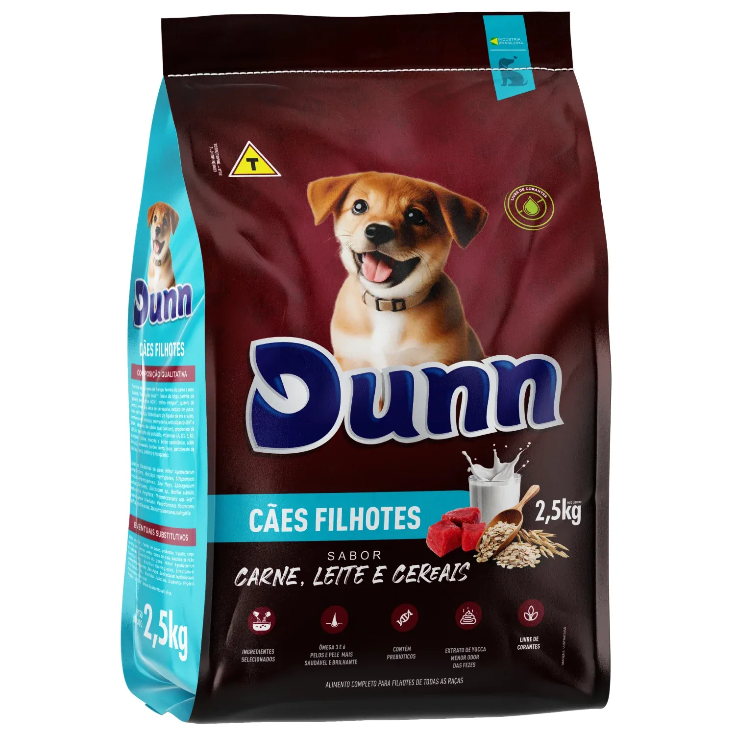 Racao-Dunn-para-Caes-Filhotes-Carne-Leite-e-Cereais