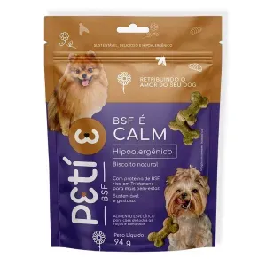 Petisco Hipoalergênico para Cães Natural BSF é Calm Petí Dog - 94 g