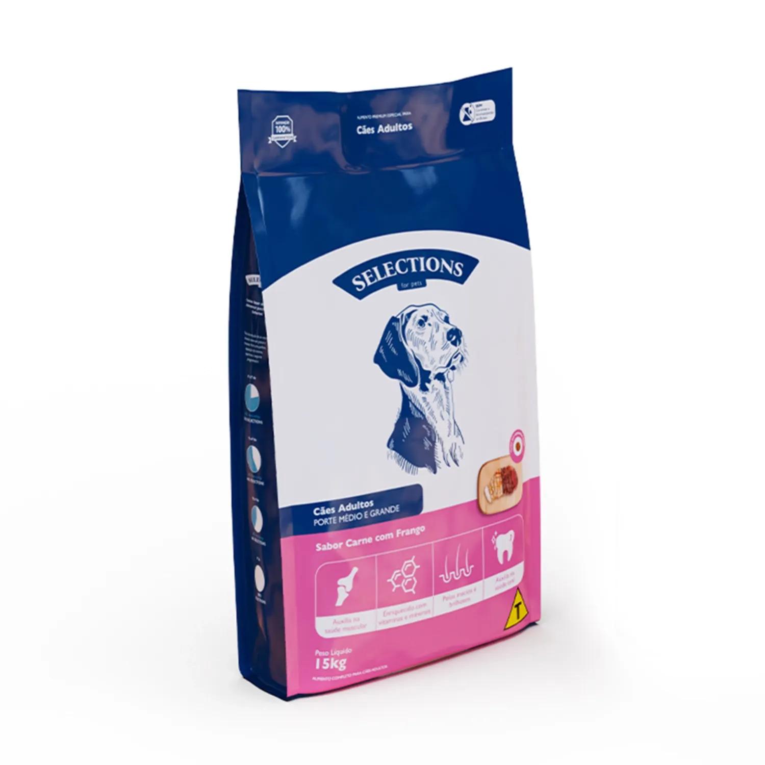 Racao-Selections-for-Pets-Caes-Adultos-Medio-e-Grande-Carne-e-Frango-1