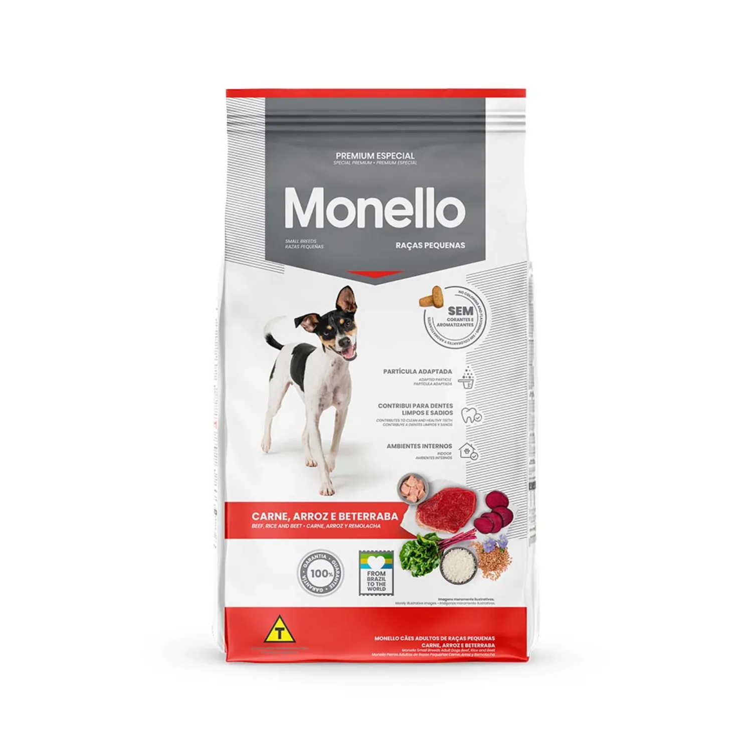 Racao-Monello-para-Caes-Adultos-Pequenos-Carne-Arroz-e-Beterraba
