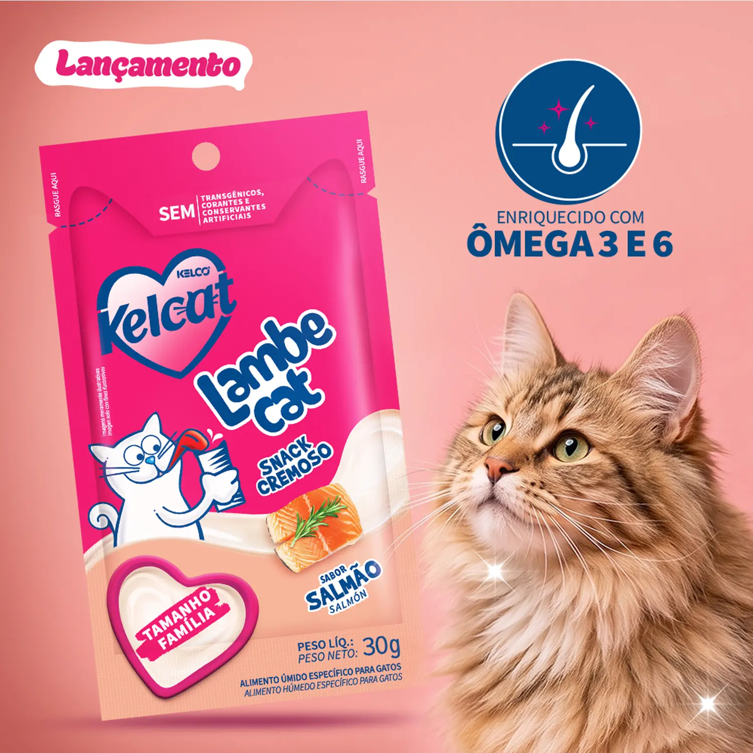 6-Petisco-Kelcat-para-Gatos-Lambe-Cat-Salmao-30g