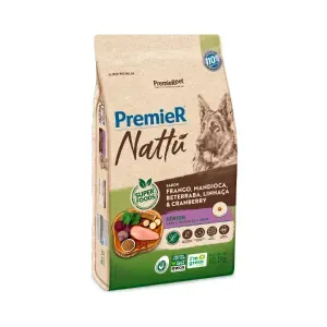 Ração Premier Nattu Cães Sênior Frango, Mandioca, Beterraba, Linhaça e Cranberry - 10,1 kg