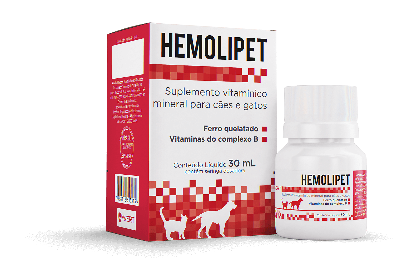 Suplemento Vitamínico Mineral para Cães e Gatos Hemolipet