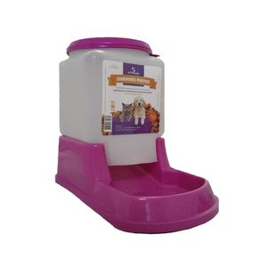 Comedouro Prático Automático Cães e Gatos Rosa - Único