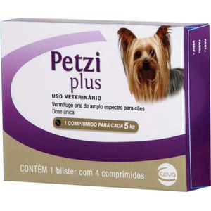 Vermífugo Petzi Plus 350mg Ceva - 4 Comprimidos