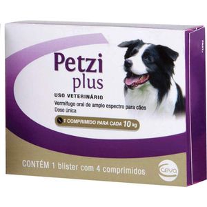 Vermífugo Petzi Plus 700mg Ceva - 4 Comprimidos