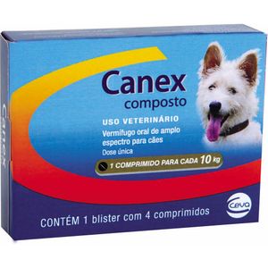 Vermífugo Canex Composto para Cães - 4 comprimidos