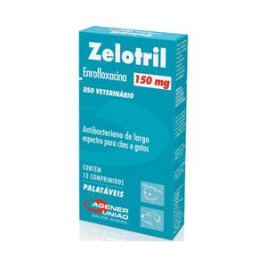 Zelotril 150mg Antibacteriano para Cães e Gatos - 12 comprimidos