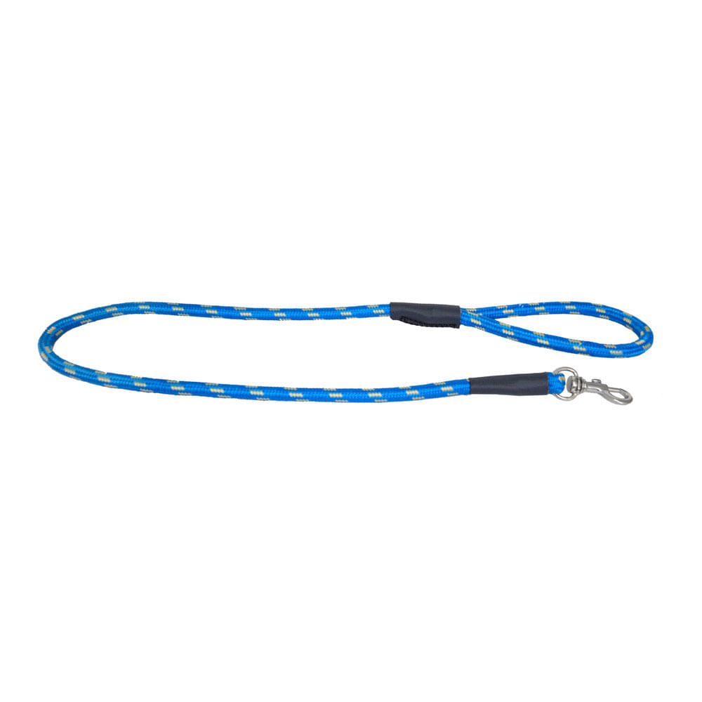 Guia Redonda Mosquetão Giratório São Pet Azul