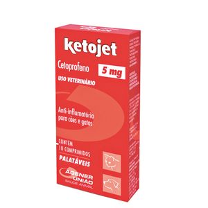 Ketojet 5mg Anti-inflamatório para Cães e Gatos - 10 comprimidos