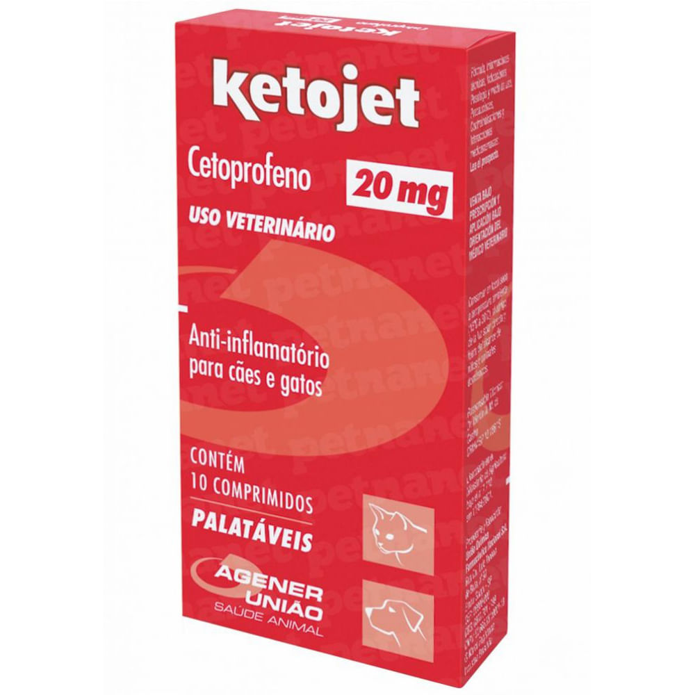 Ketojet 20mg Anti-inflamatório para Cães e Gatos