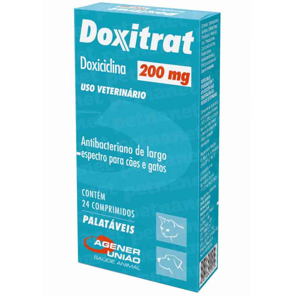 Antibiótico Doxitrat 200mg para Cães e Gatos