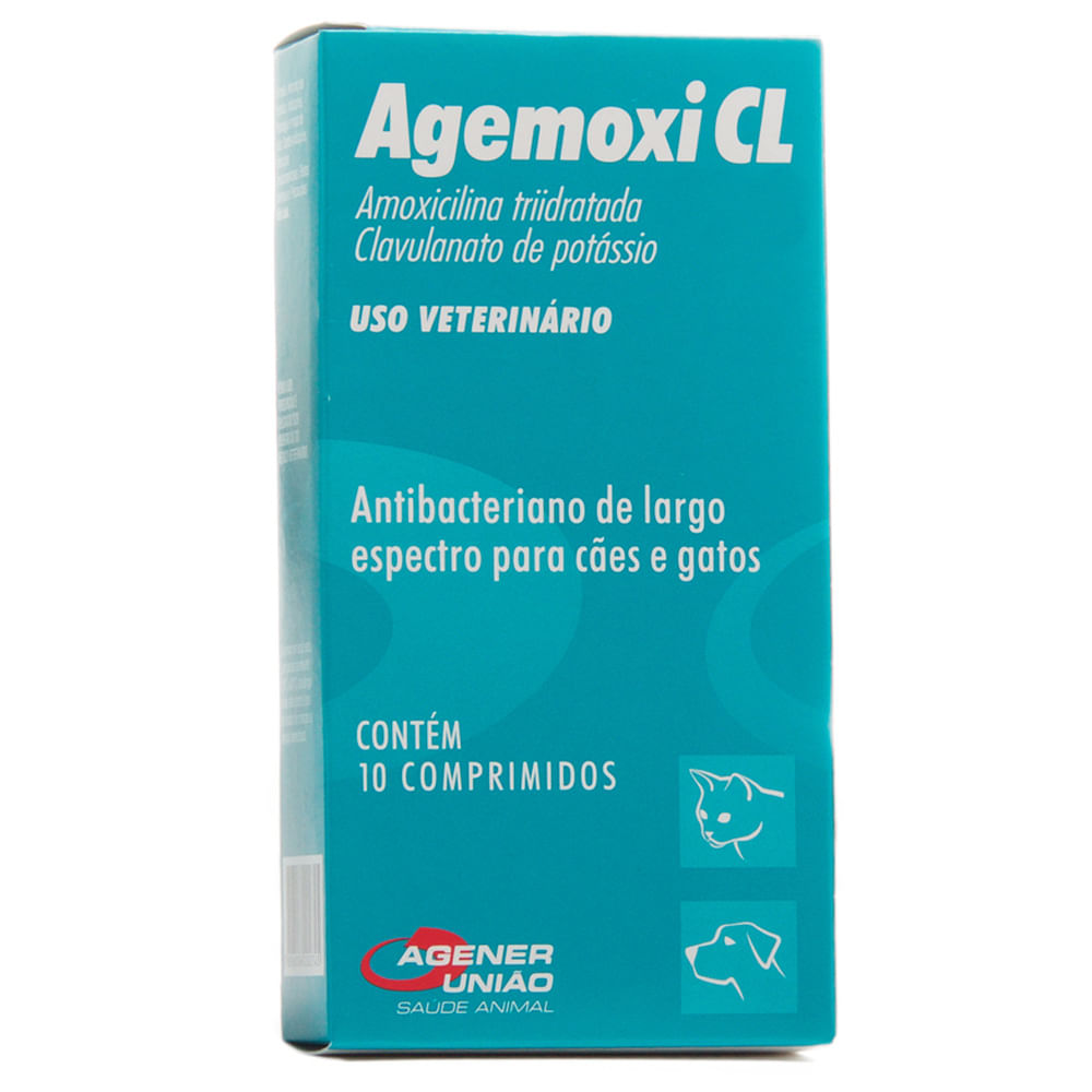 Antibiótico Agemoxi CL 250mg Cães e Gatos