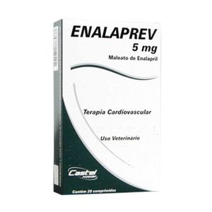 Enalaprev 5 mg Vasodilatador para Cães Castel Pharma - 20 comprimidos