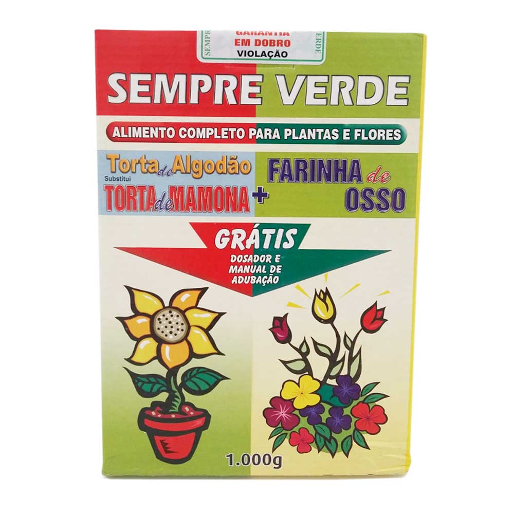 Fertilizante Torta de Algodão e Farinha de Osso Sempre Verde