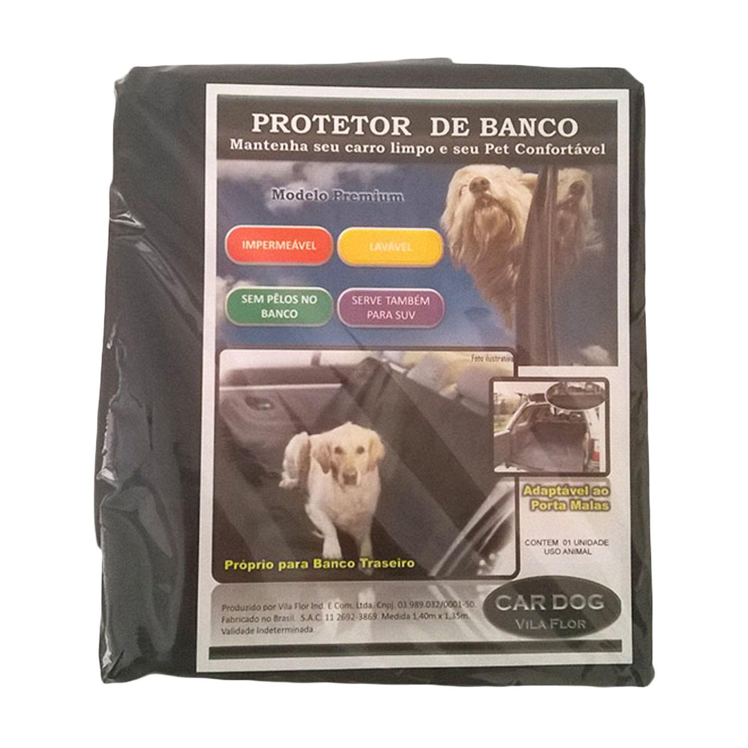capa para banco de carro premium vila flor preto