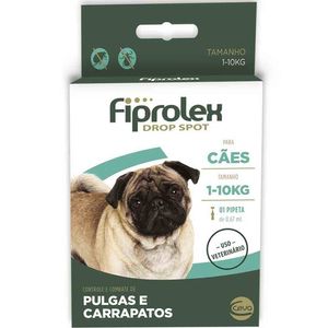 Antipulgas Fiprolex Cães Drop Spot até 10kg - 0,67 ml