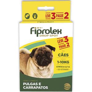 Combo Antipulgas Fiprolex Cães até 10kg - Único