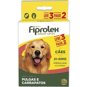 Combo Antipulgas Fiprolex Cães 21 a 40kg - Único