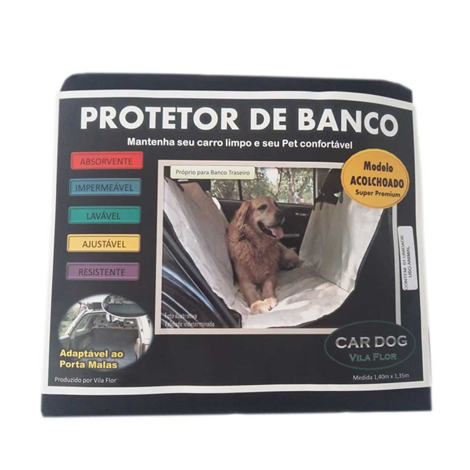 Capa para Banco de Carro Super Premium Vila Flor Preto
