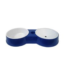 Comedouro-e-Bebedouro-Azul-com-Suporte-para-Garrafa-B2U