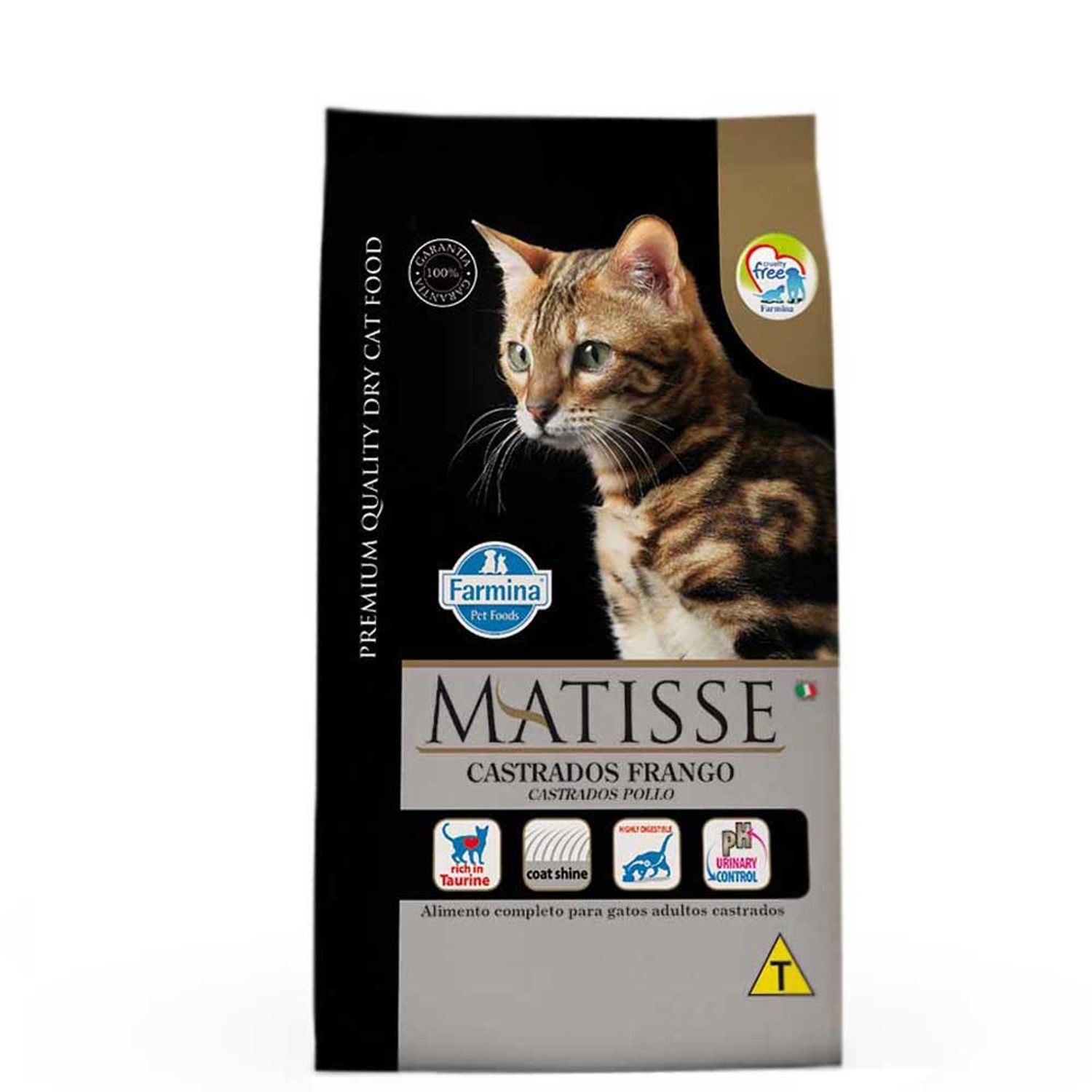 ração para gatos castrados matisse frango