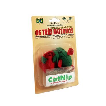 brinquedo três ratinhos com catnip petpira