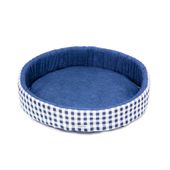 Cama Redonda Fábrica Pet Azul para Cães e Gatos