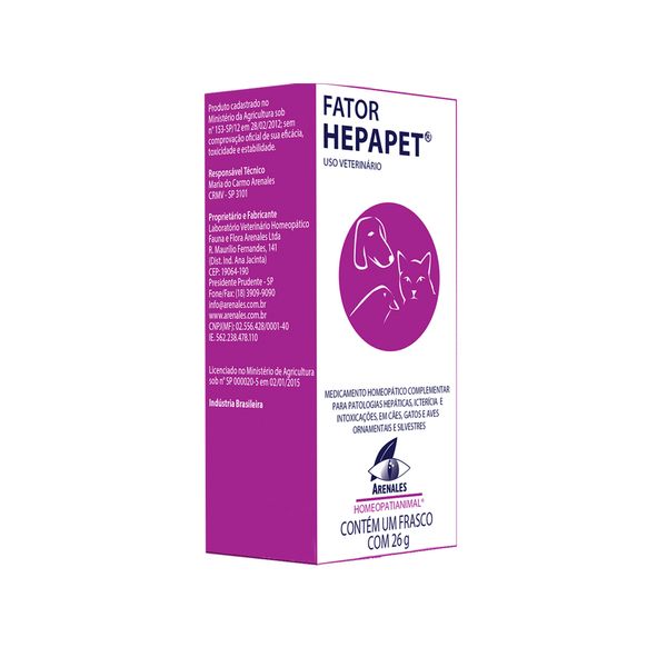 Fator Hepapet para Cães, Gatos e Aves Arenales 26 g