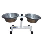 Comedouro Alumínio Duplo Suporte Regulável Royale