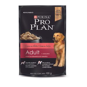 Ração Úmida Pro Plan Cães Adultos 1+ Carne ao Molho - 100 g