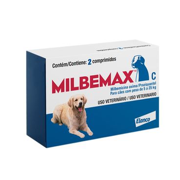 vermífugo milbemax c cães 5 a 25kg embalagem