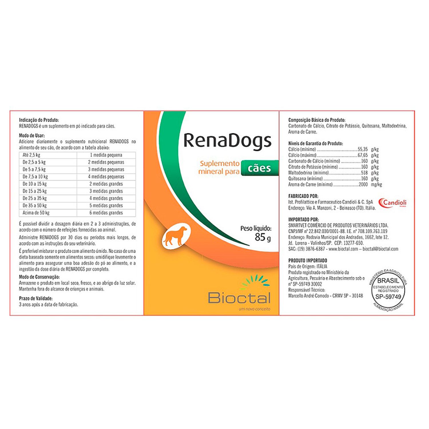Suplemento Mineral RenaDogs Bioctal Embalagem