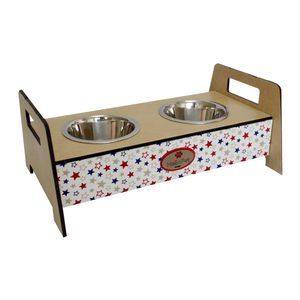 Comedouro Duplo Stars Marinho Hello Pet Menor preço em Comedouro Duplo Stars Marinho Hello Pet