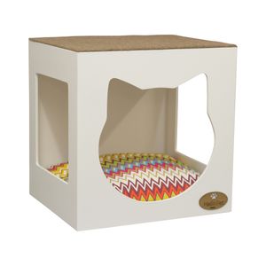 Cama com Arranhador para Gatos Branco Hello Pet Menor preço em Cama com Arranhador para Gatos Branco Hello Pet