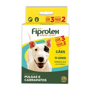 Combo Antipulgas Cães Fiprolex 11 a 20kg - Único