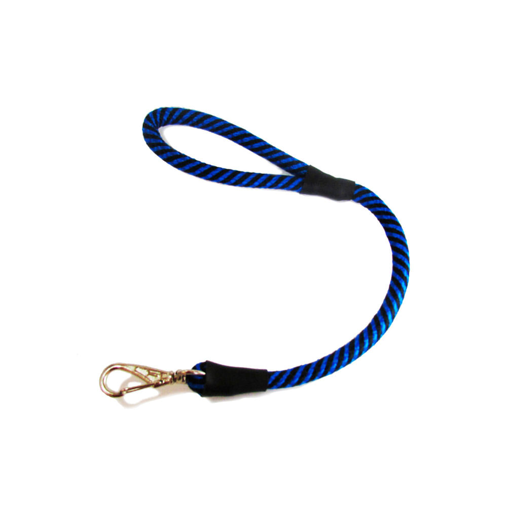 Guia Roliça Rajada Azul com Mosquetão Santa Fé Pet Guia Roliça Rajada Azul com Mosquetão Santa Fé Pet