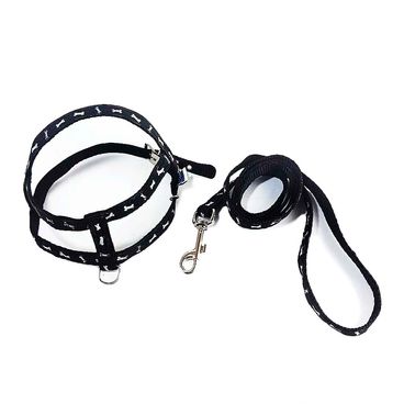 Guia-e-Peitoral-com-Osso-Preta-Santa-Fe-Pet