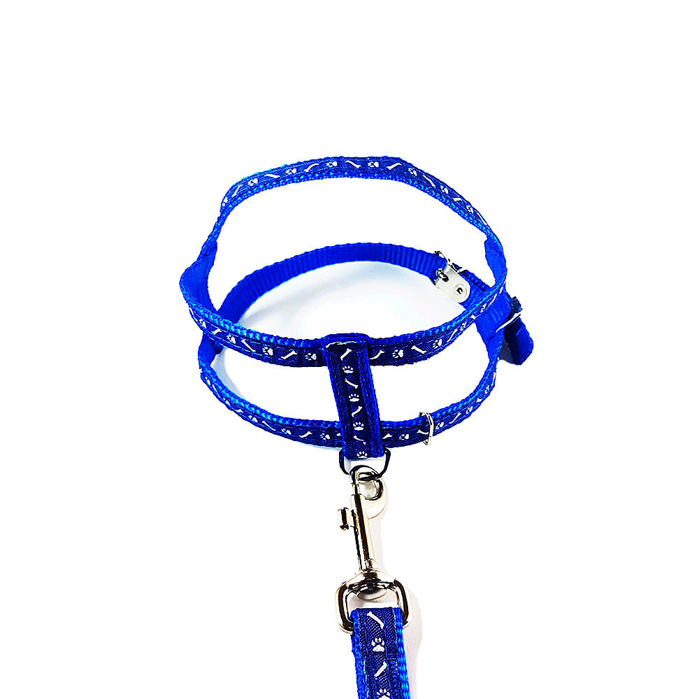 Guia e Peitoral Pata e Osso Azul Santa Fé Pet