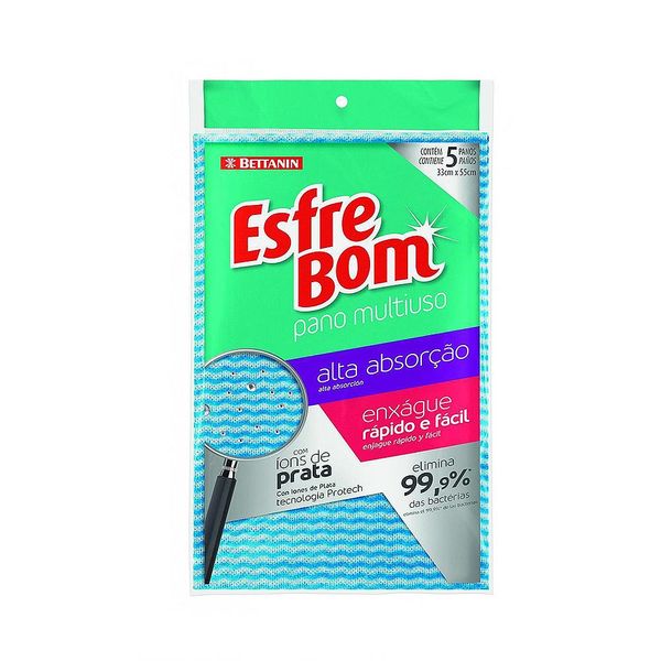 Pano Multiuso Azul EsfreBom Bettanin 5 unidades
