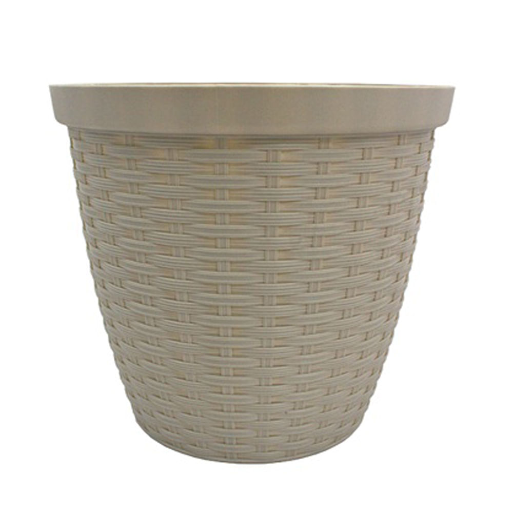 Cachepô Rattan Taupe FG Import Cinza