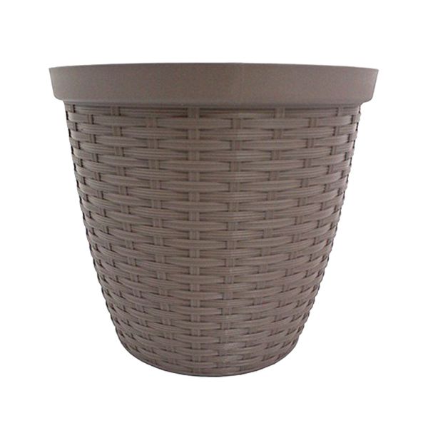 Cachepô Plástico Rattan FG Import Tabaco 0,8 L