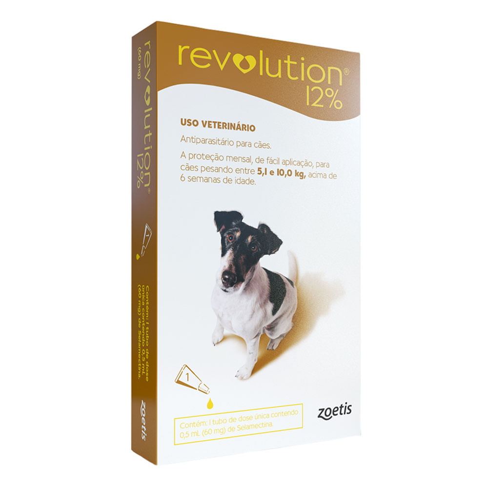 Antipulgas Revolution 12% para Cães de 5,1kg a 10kg