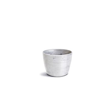 Cachepô Redondo Elegante Branco Carrara Nutriplan