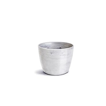 Cachepô Redondo Elegante Branco Carrara Nutriplan