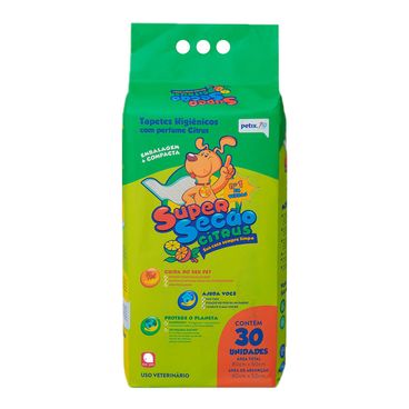 Tapete Higiênico Super Secão Citrus Petix 30 unidades frente