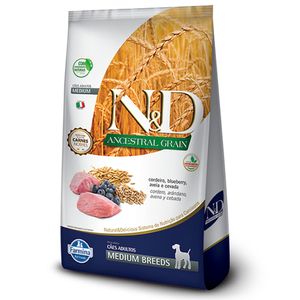 Ração N&D Ancestral Grain Cães Adultos Medium Cordeiro