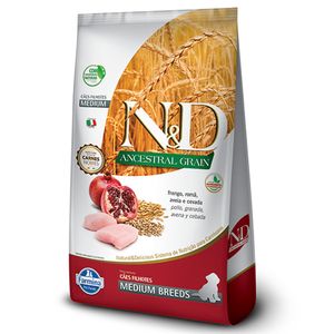 Ração N&D Ancestral Grain Cães Puppy Medium Frango