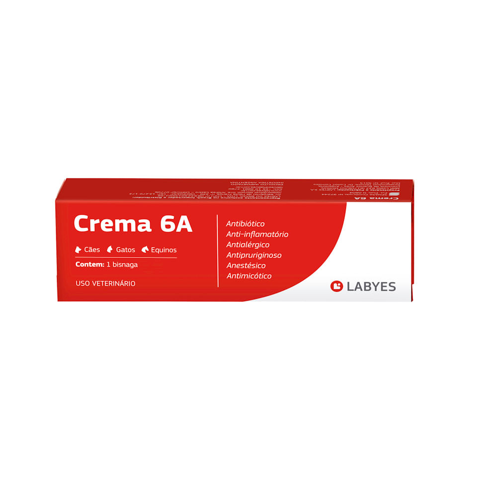 Crema 6A Pomada Dermatológica para Cães e Gatos