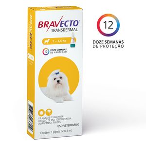 Antipulgas Bravecto Transdermal 112,5mg Cães 2 a 4,5kg Menor preço em Antipulgas Bravecto Transdermal 112,5mg Cães 2 a 4,5kg
